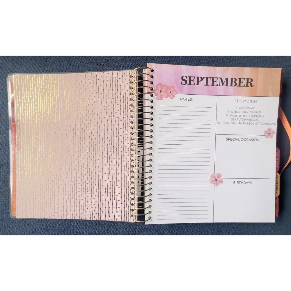 17 Month Planner ZINNIA GARDEN Aug 2025 -Dec 2026 Weekly Planning Note Page Gift